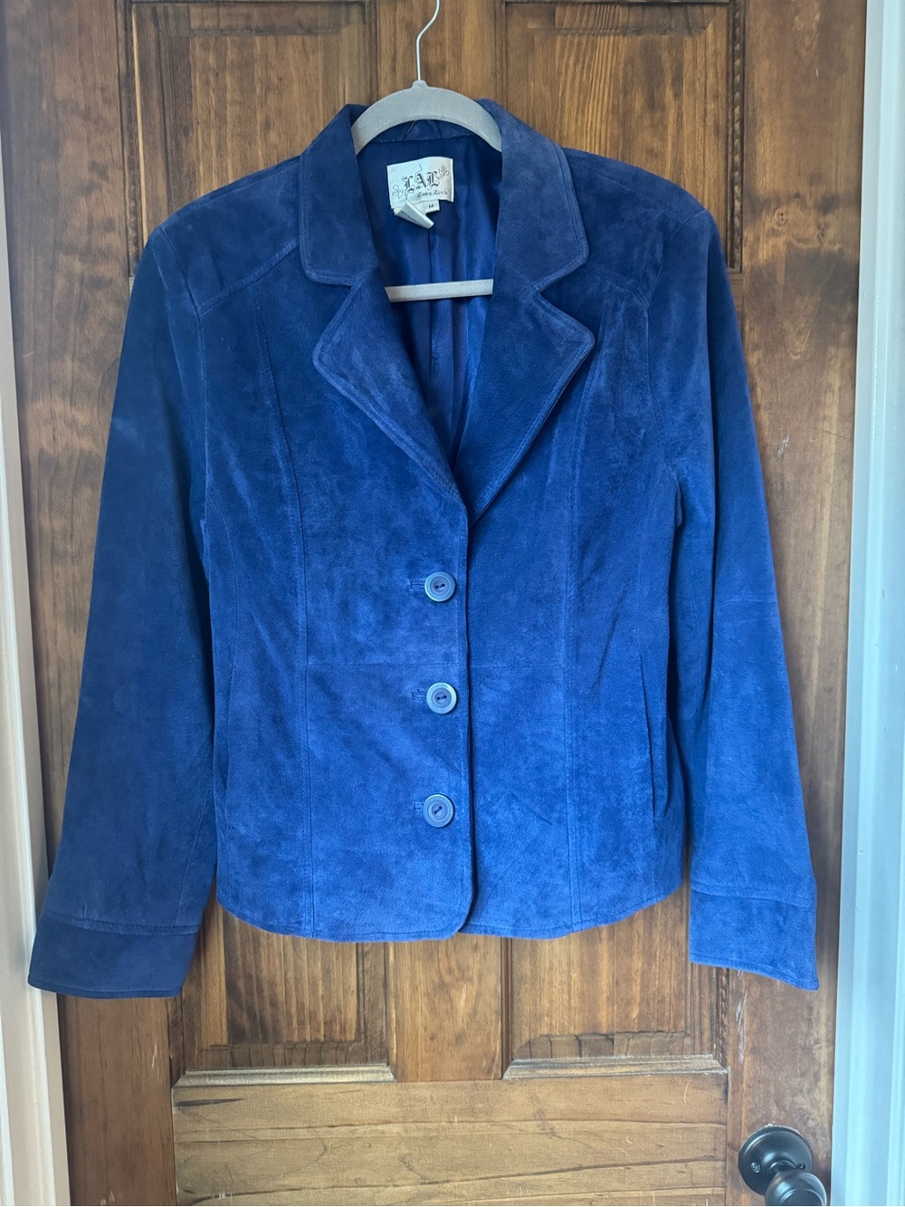 VTG LAL( Live a Little )Blue Suede Leather Blazer Jacket M